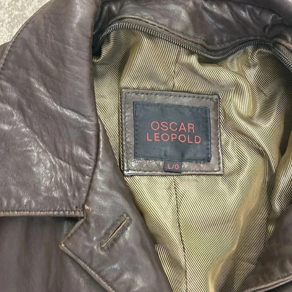 Vintage oscar leopold lambskin leather coat - Picture 3 of 9